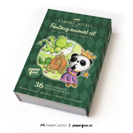 Kleurpotloden Faber Castell X Paperfuel Fantasy animal set 36 in blik