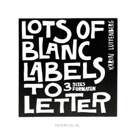 Cadeaulabel blok met 135 blanco labels (kraft, zwart, wit)