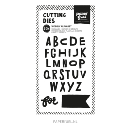 Cutting die Wobbly Alfabet (3 cm per letter)