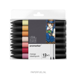 Promarker set 12+1 alcoholmarker manga steampunk