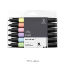 Promarker set 6 alcoholmarker pastel