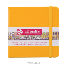 Schetsboek 12 x 12 cm goudgeel Talens Art creations