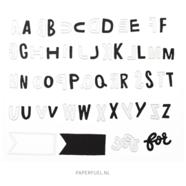 Cutting die Wobbly Alfabet (3 cm per letter)
