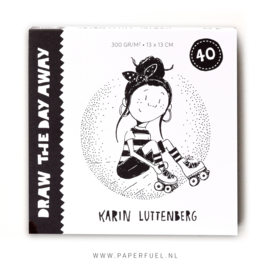 Kaartenblok wit Draw the day away