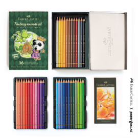 Kleurpotloden Faber Castell X Paperfuel Fantasy animal set 36 in blik