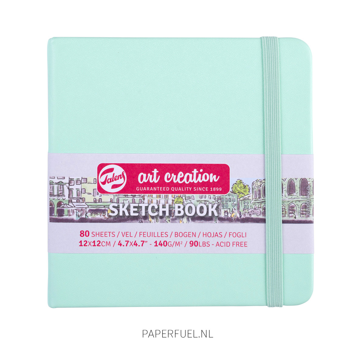 Schetsboek 12 x 12 cm mintgroen Talens Art creations