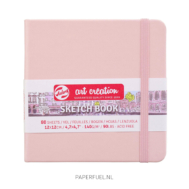 Schetsboek 12 x 12 cm lichtroze Talens Art creations