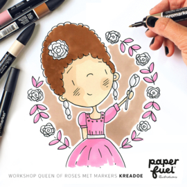 Workshop Queen of roses met promarkers // KreaDoe 1 - 5 nov 12.00 uur