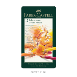 Kleurpotloden Faber Castell Polychromos set 12 in blik