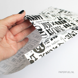 Tijdschriftenzak 25 x 34 cm lettering Paperfuel 100 stuks