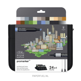 Promarker set 24 alcoholmarker architectural tones etui