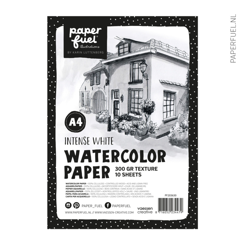 Aquarelpapier A4 10 vel intense white