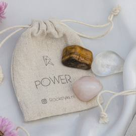 POWER  rosequartz - rock crystal - tiger's eye