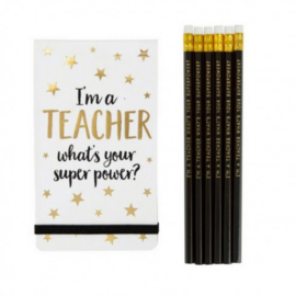 Set van 6 potloden I'm a teacher. What's your superpower?