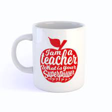 Beker "I'm a teacher, what's your superpower?" rood