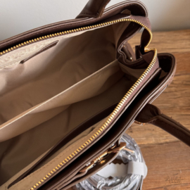 Handtas suede cognac