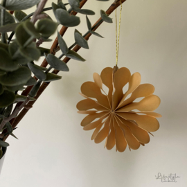Kerstboom ornament goud bloem