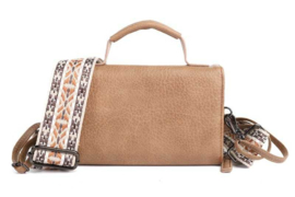 Portemonnee tasje cognac taupe