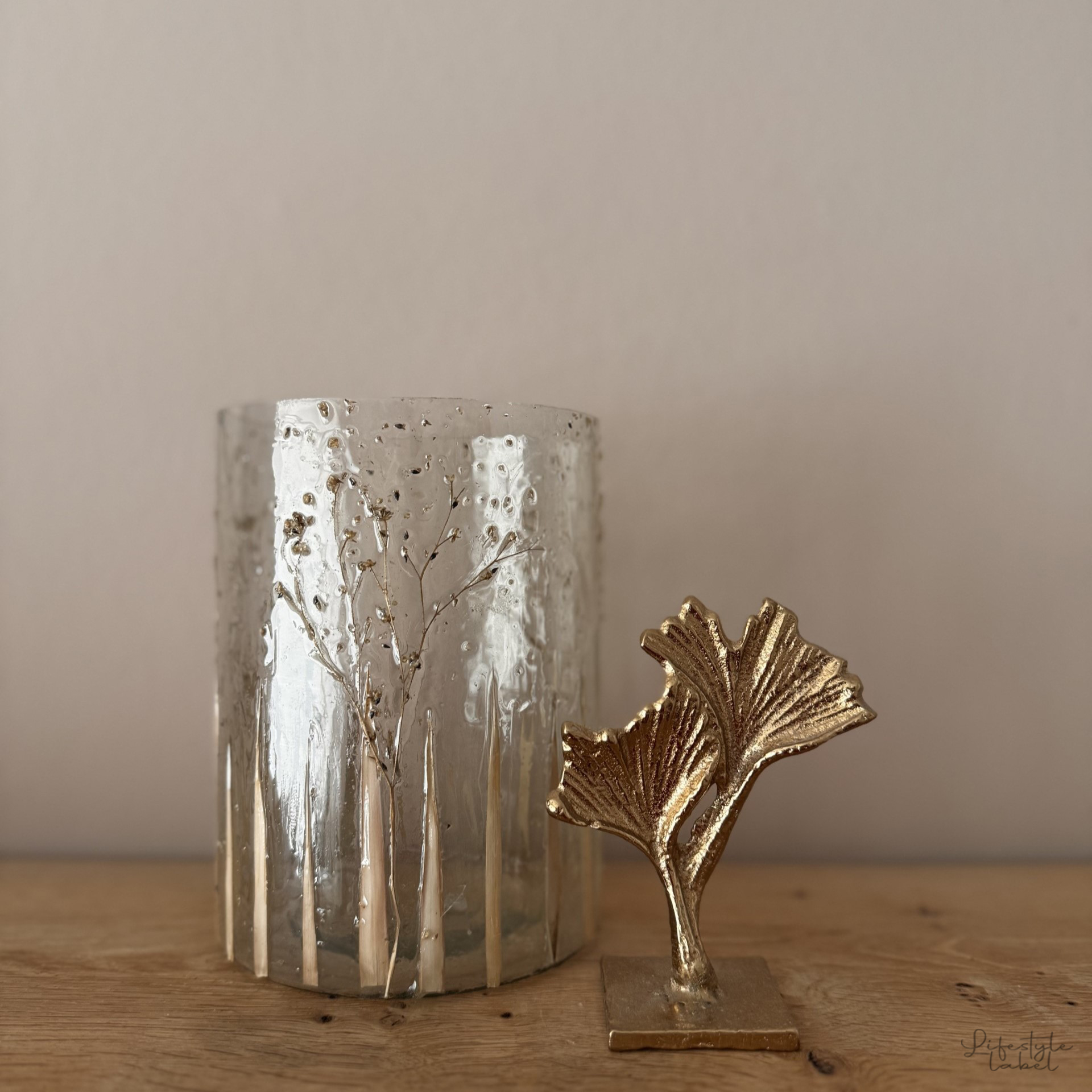 Windlicht goud natuurlijk