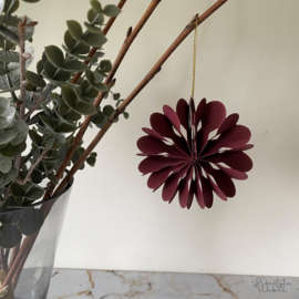 Kerstboom ornament bordeaux bloem