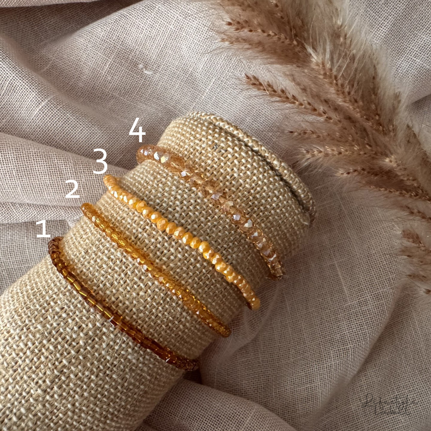 Sprankelende kralen armbandjes oranje/zalm