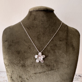 Ketting zilver bloem 