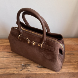 Handtas suede cognac