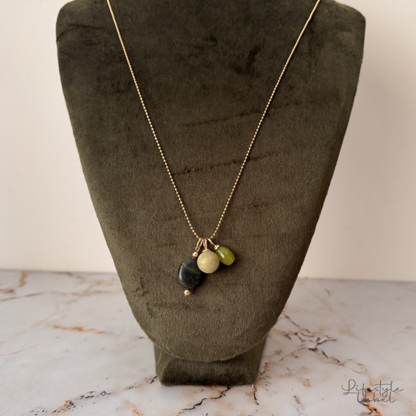Ketting goud lang groen