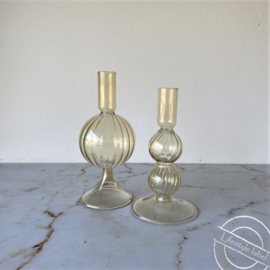 Glass kandelaar geel