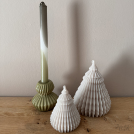 Kerstboom kaars modern beige