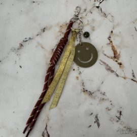 Sleutel/tassen hanger smile groen