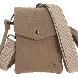 Telefoon/schoudertasje Brisbane camel