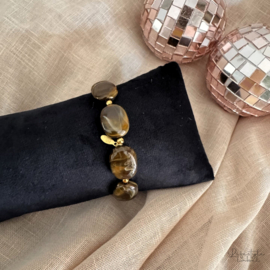 Dames kralen armband bruin
