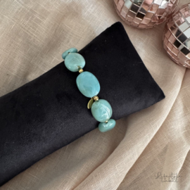 Dames kralen armband licht blauw