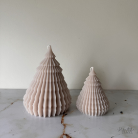 Kerstboom kaars modern beige