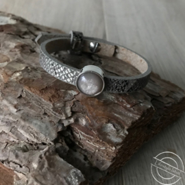 Leren armband snake grijs