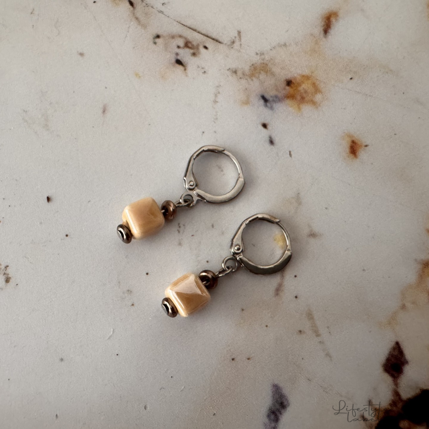 Oorbellen zilver rose hanger