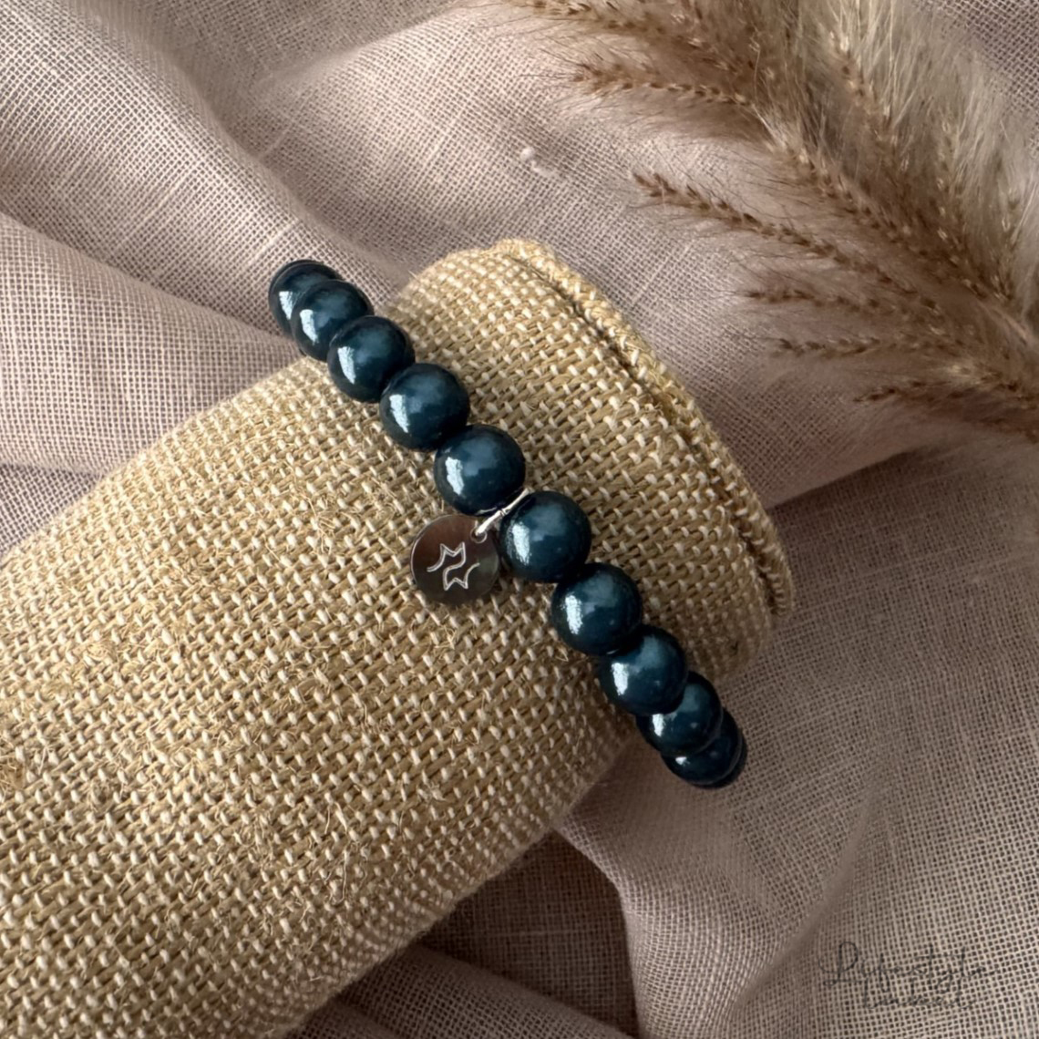 Dames kralenarmband donker groen
