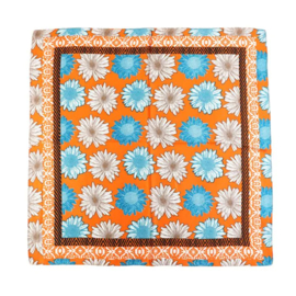 Vierkant sjaaltje blauw/oranje