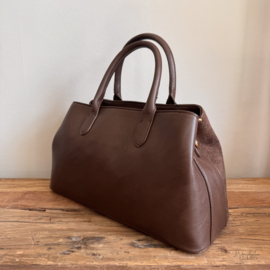 Handtas suede cognac