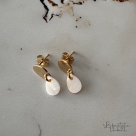 Oorbellen gold/white