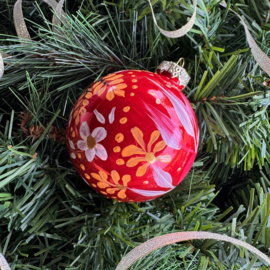 Kerstbal handmade middel nr 8.