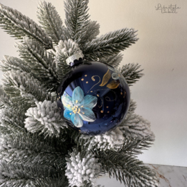 Kerstbal d blue 1 groot
