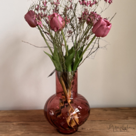 Glazen vaas roze