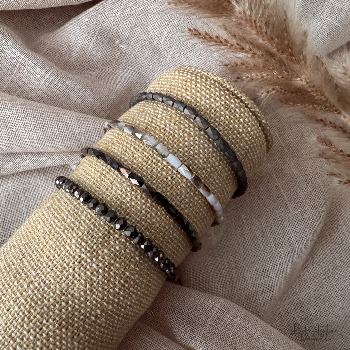 Sprankelende kralen armbandjes Bruin