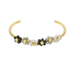 Bloom bangle armband grijs