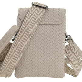 Telefoon/schoudertasje Brisbane naturel