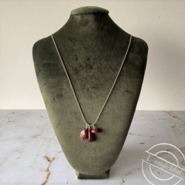 Ketting zilver lang bordeuax