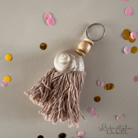 Sleutelhanger schelp roze