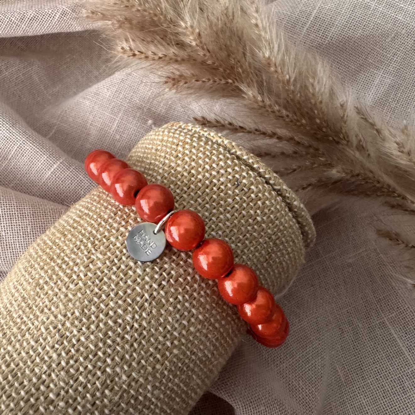 Dames kralenarmband oranje